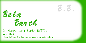 bela barth business card